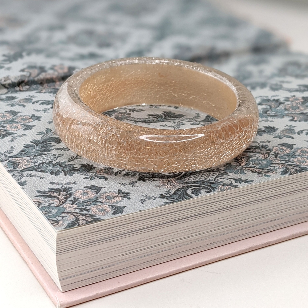 90s pastel pink plastic resin statement bangle bracelet